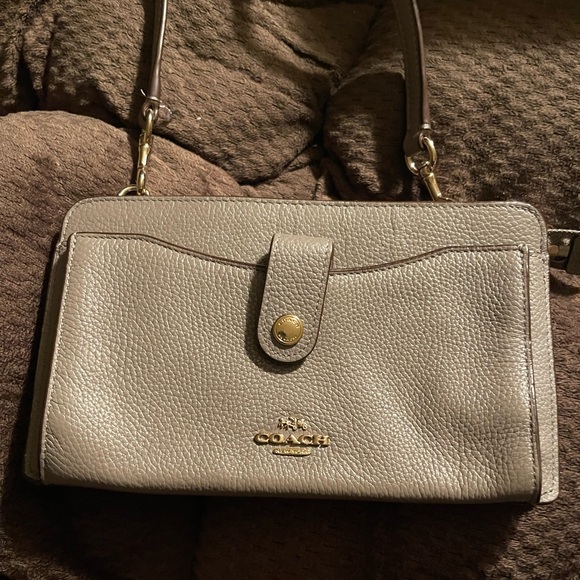 Coach Gray Crossbody Bag with Pebbled Leather - Picture 10 of 13